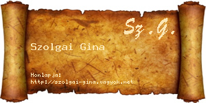 Szolgai Gina névjegykártya